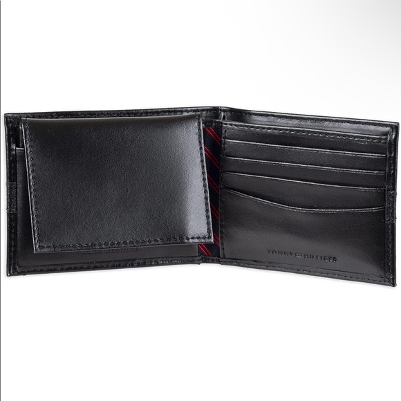 Tommy Hilfiger Men's Leather Wallet – Slim Bifold with 6 Credit Card Pockets - Picture 2 of 3